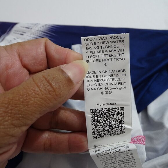 Emery Rose High Neck A-line Shift Dress Women Size XL Pink Purple Ombre Tropical - Picture 5 of 8